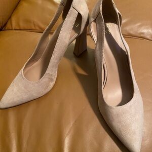 Crown & Ivy Beige Suede Pumps